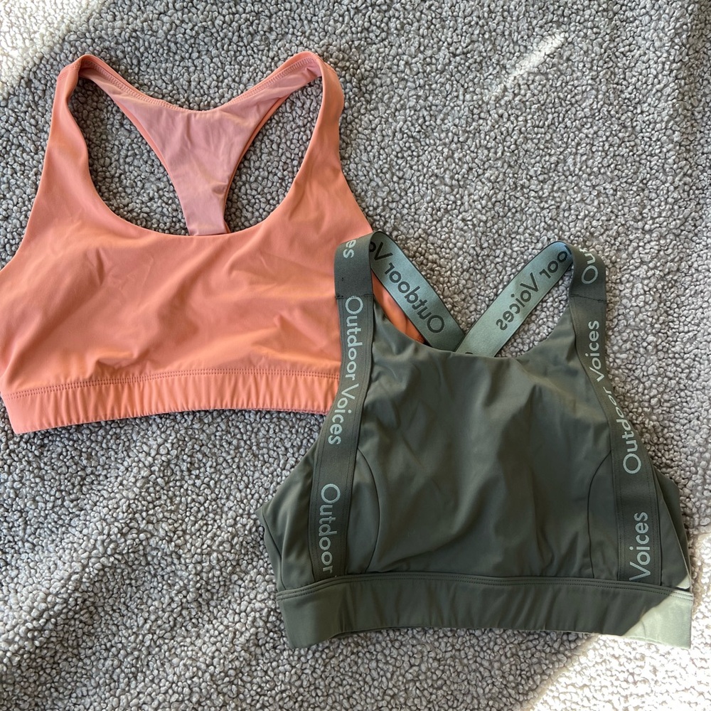 Outdoor Voices Sports Bras - Green & Orange